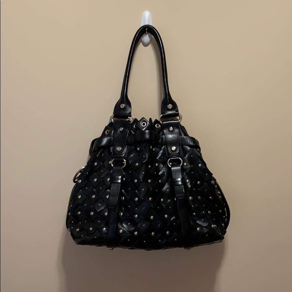 Francesco Biasia Black Studded Shoulder Bag/Purse
